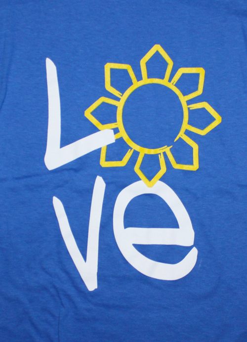 Filipino Love Womens Tee Shirt by AiReal in Royal Blue - Click Image to Close